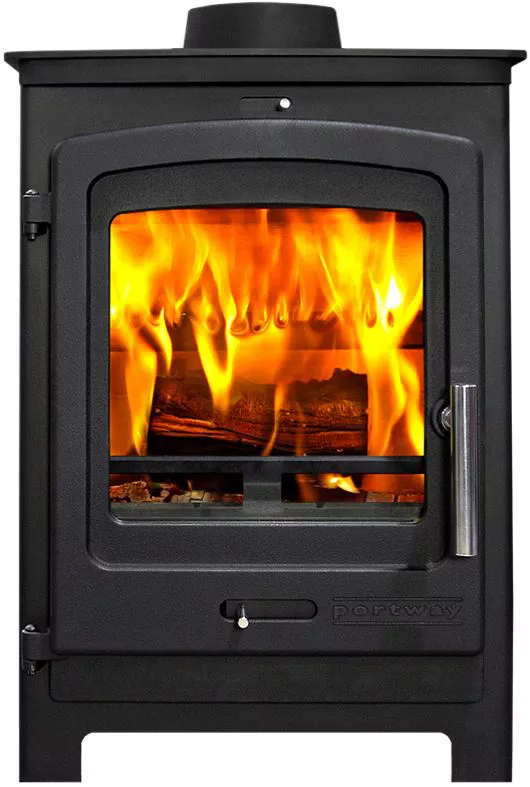 Portway P1 Contemporary Multifuel Black Standard Stove - N.E. Stoves